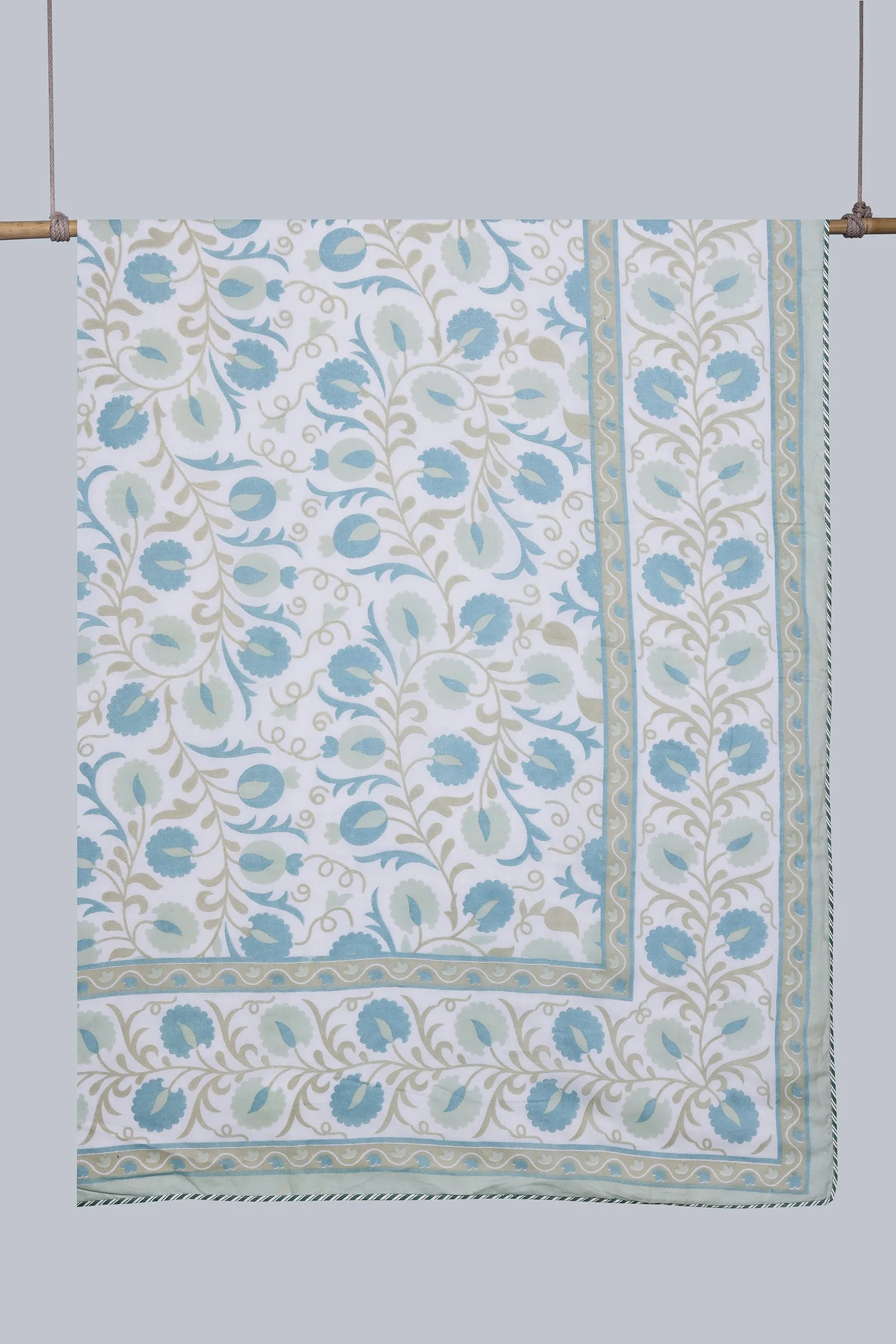 Daffodile Blue Reversible Cotton Muslin Dohar