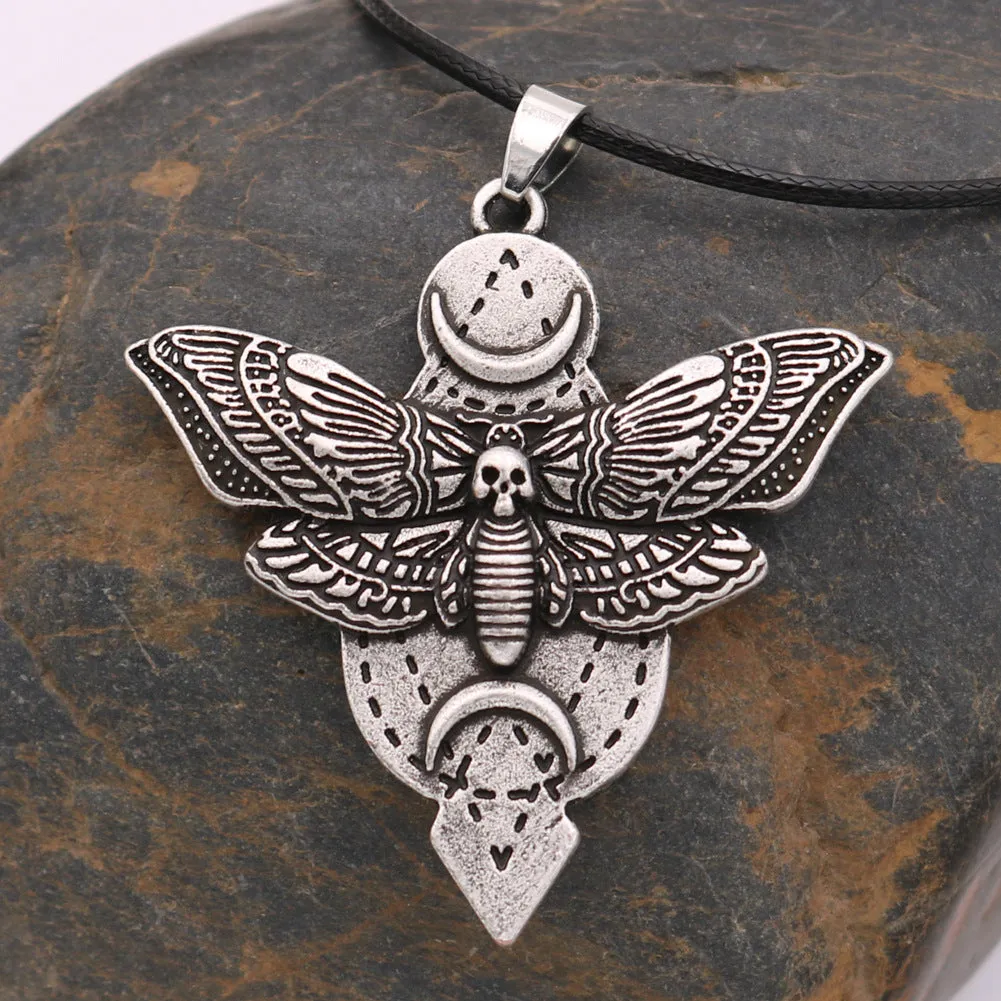 Death Moth Metal Necklace from Norse Legacy Collection - Stylish Men's Pendant