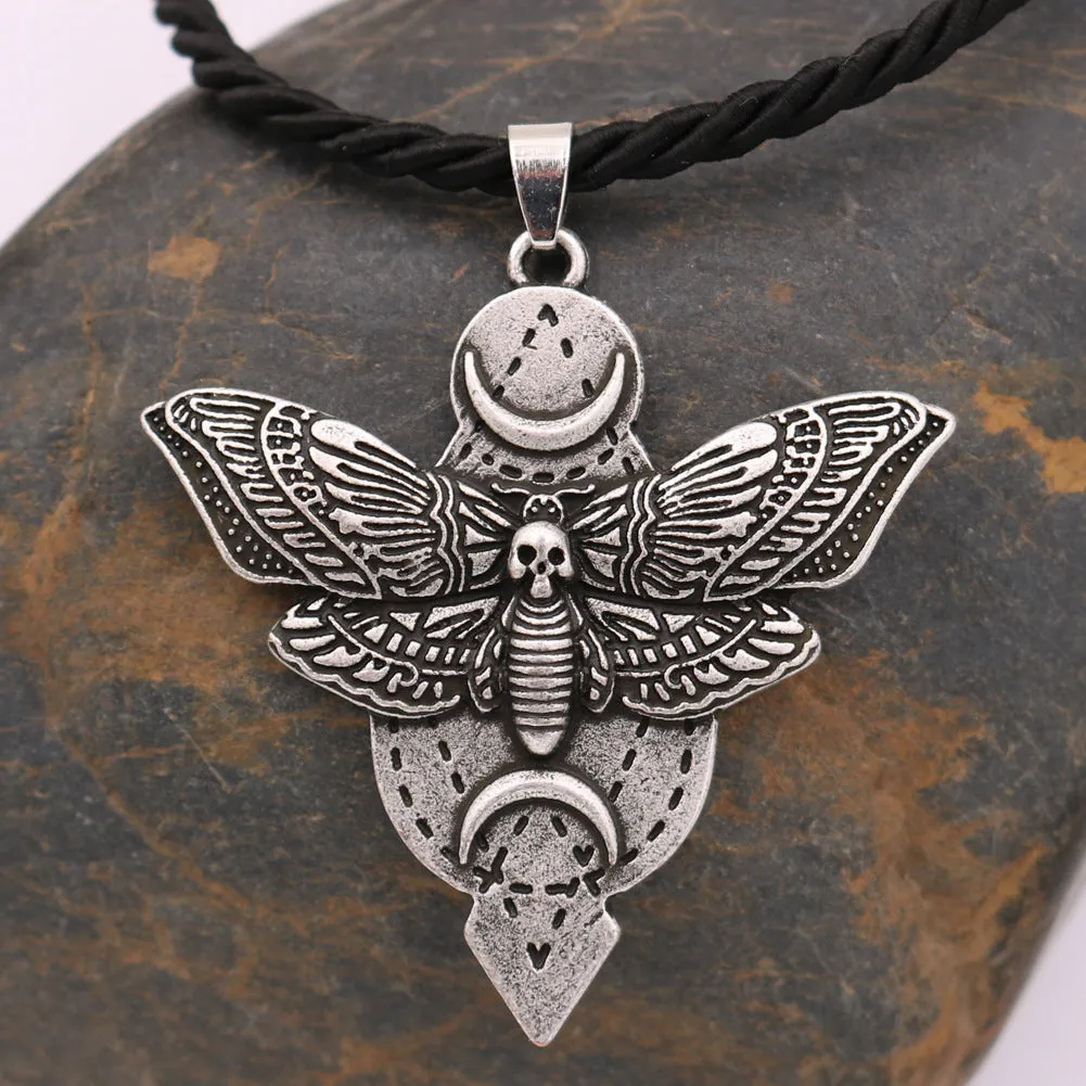 Death Moth Metal Necklace from Norse Legacy Collection - Stylish Men's Pendant