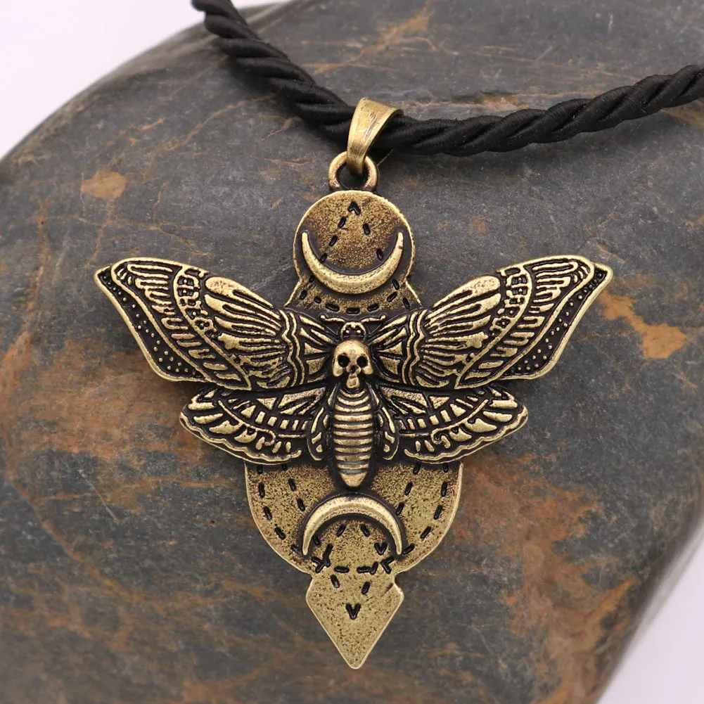 Death Moth Metal Necklace from Norse Legacy Collection - Stylish Men's Pendant