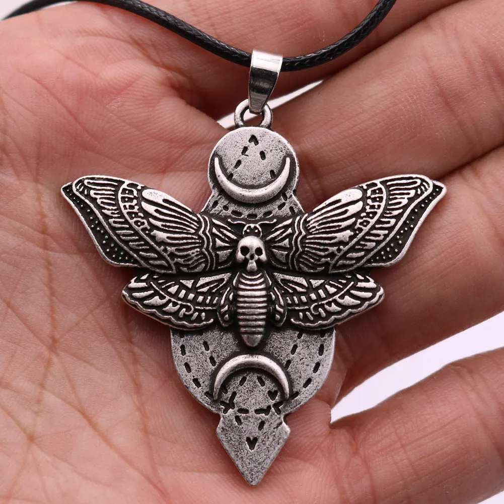 Death Moth Metal Necklace from Norse Legacy Collection - Stylish Men's Pendant