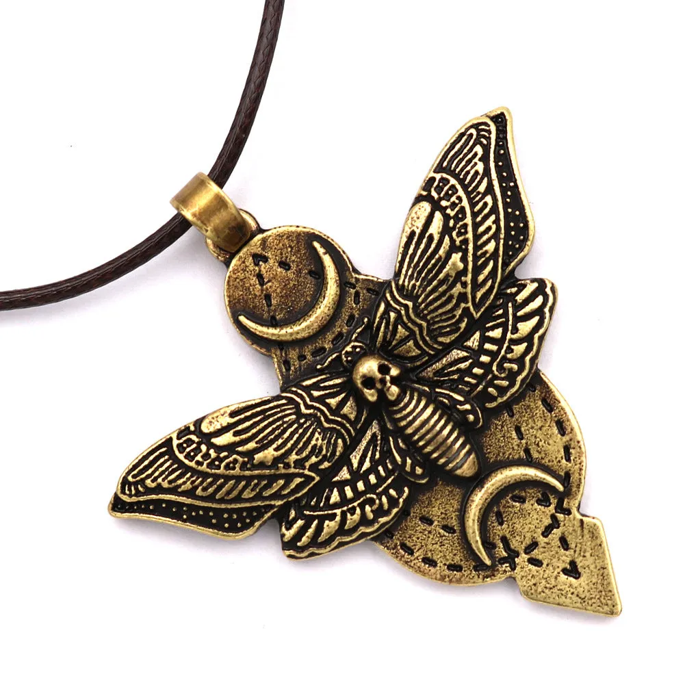 Death Moth Metal Necklace from Norse Legacy Collection - Stylish Men's Pendant