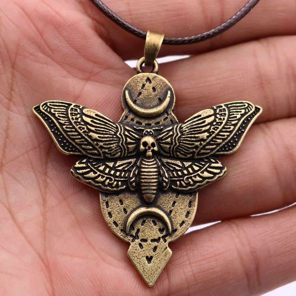 Death Moth Metal Necklace from Norse Legacy Collection - Stylish Men's Pendant