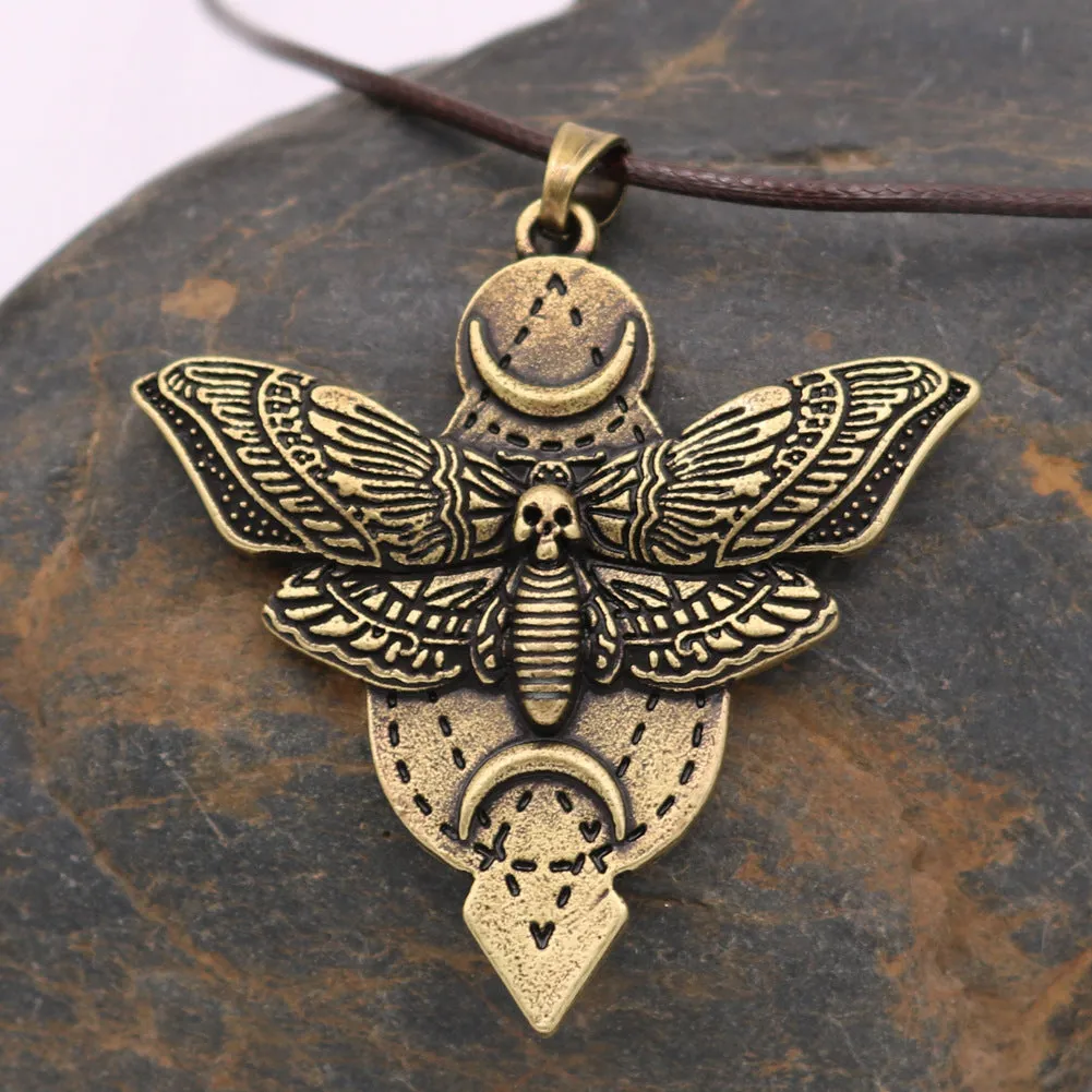 Death Moth Metal Necklace from Norse Legacy Collection - Stylish Men's Pendant