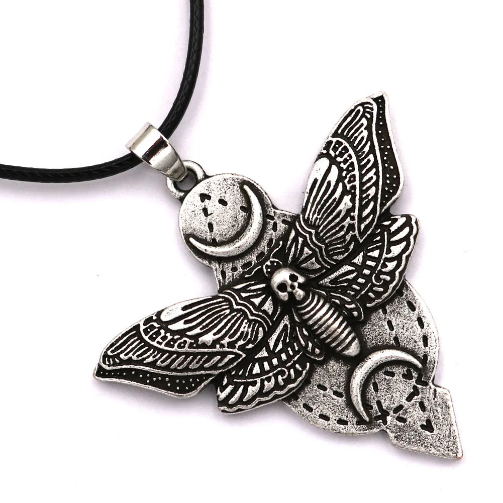 Death Moth Metal Necklace from Norse Legacy Collection - Stylish Men's Pendant