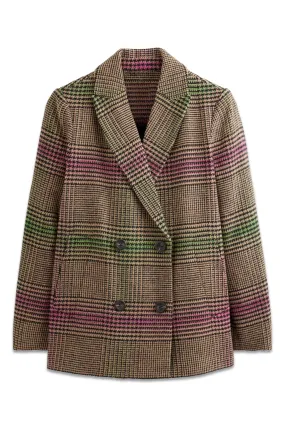 Double-breasted Checked Coat