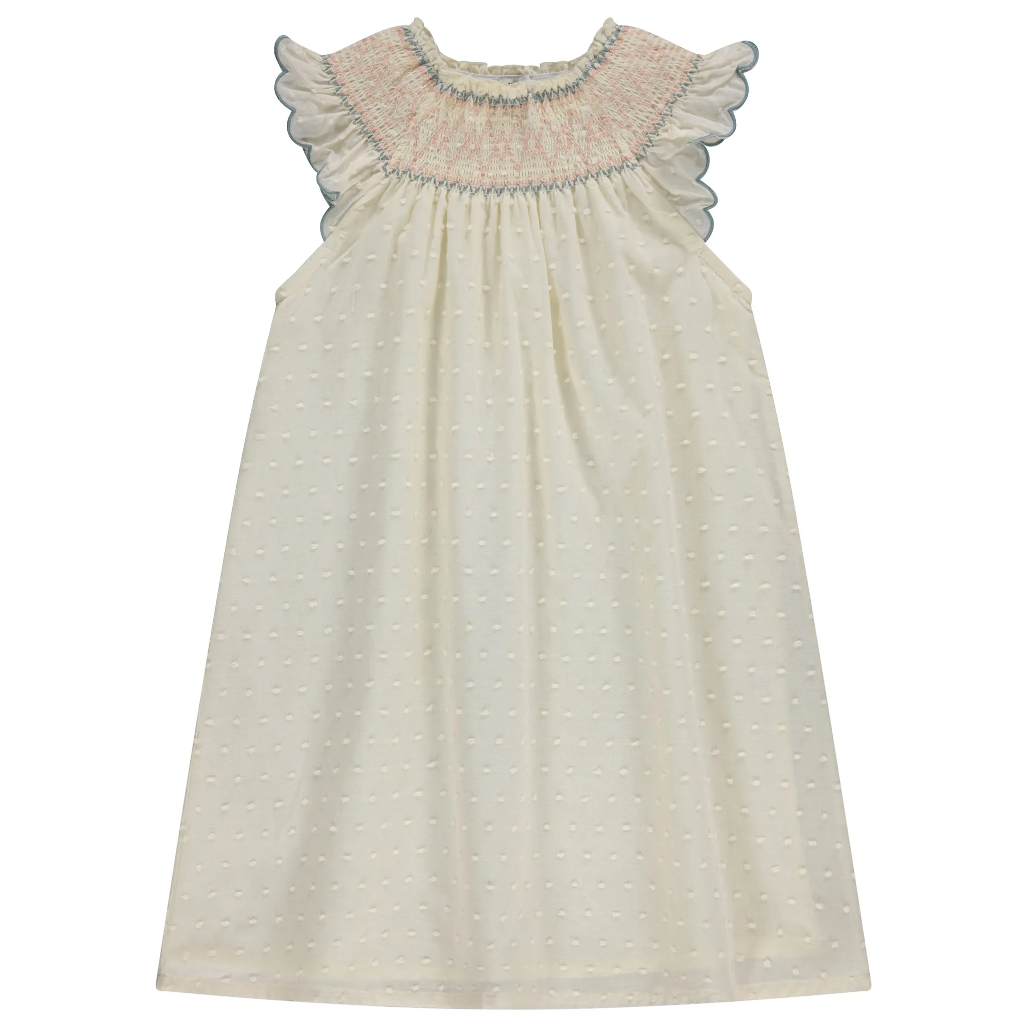 dress jumper smocked - off white