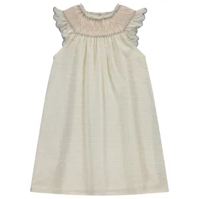 dress jumper smocked - off white