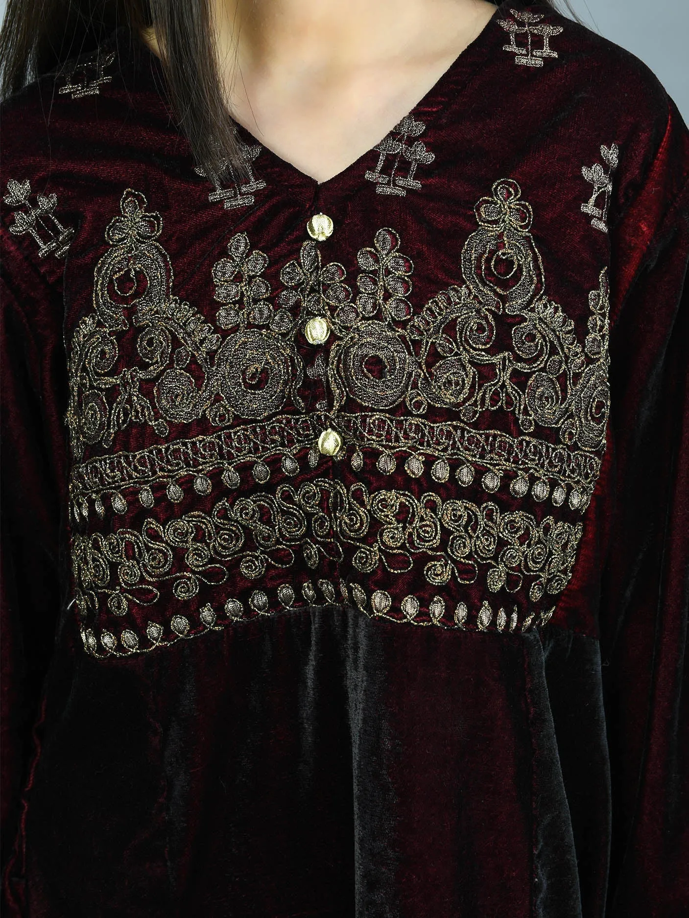 Embroidered Velvet Shirt