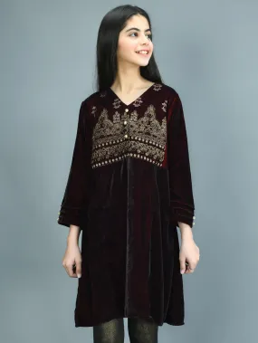 Embroidered Velvet Shirt