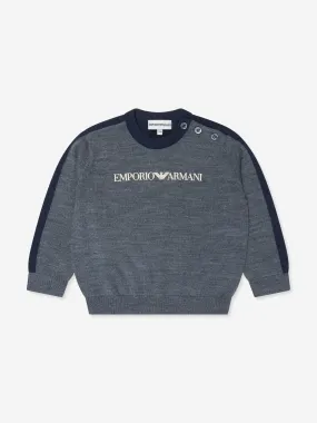 Emporio Armani Baby Boys Wool Jumper in Grey