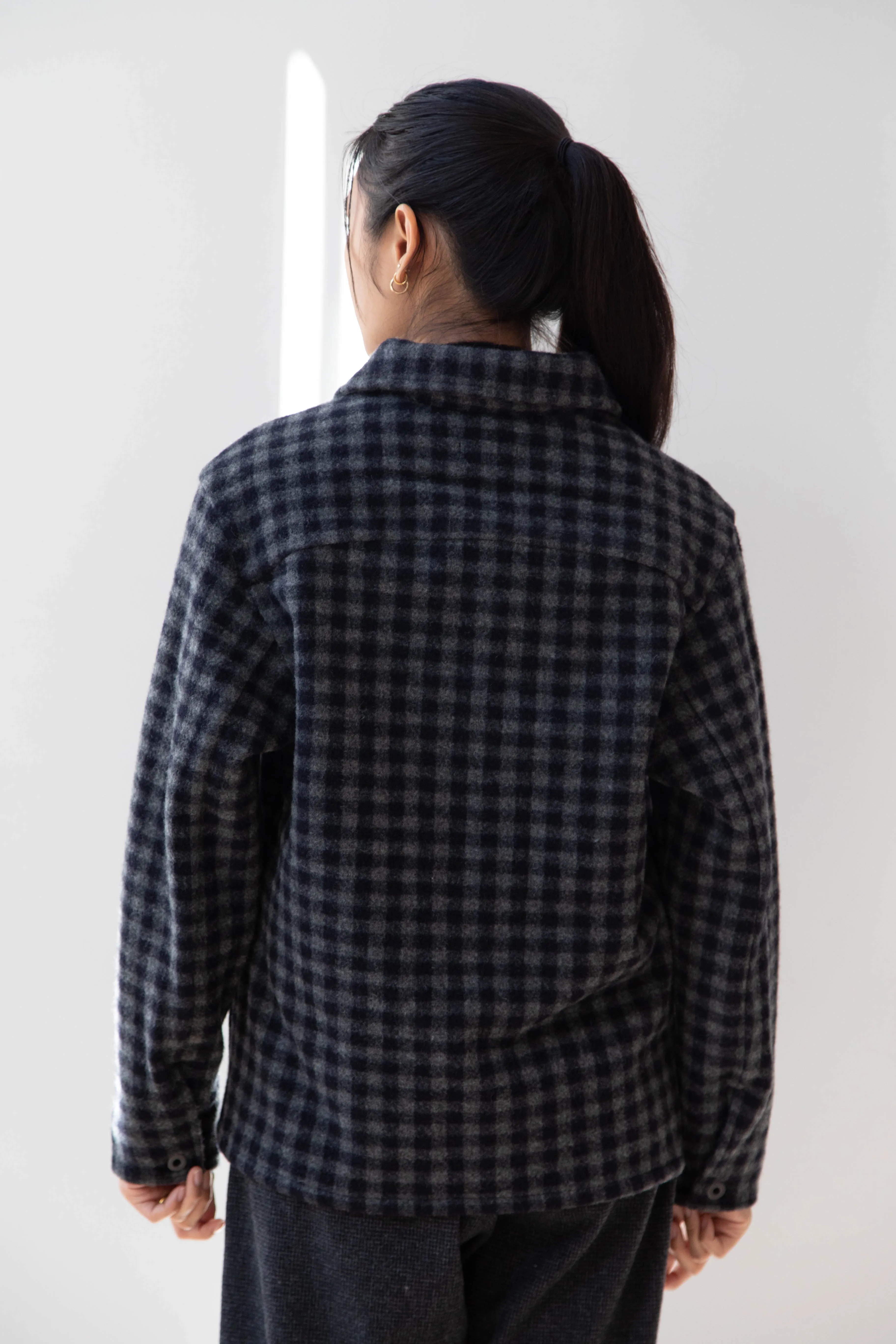 Evan Kinori | Three Pocket Jacket in Brushed Cashmere Wool Check