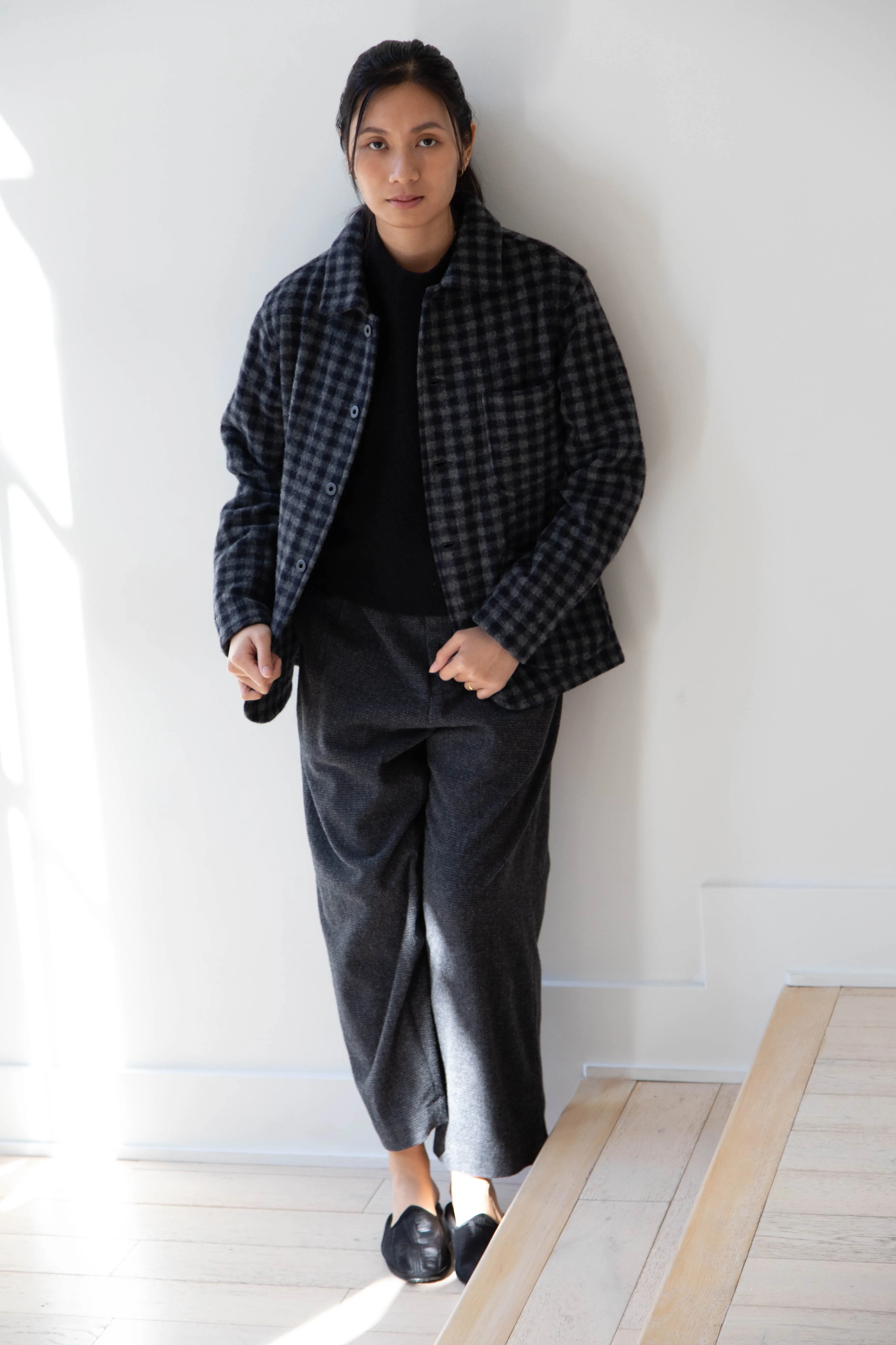 Evan Kinori | Three Pocket Jacket in Brushed Cashmere Wool Check