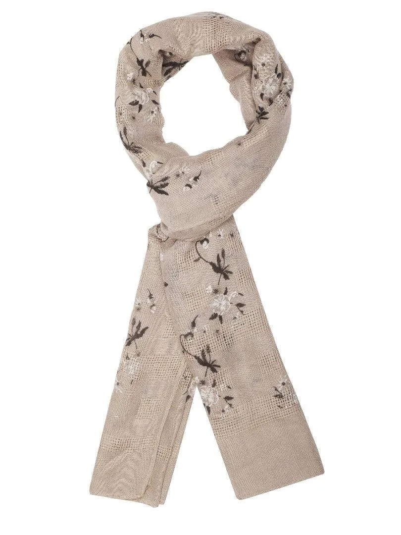 FabSeasons Beign Leaf Printed Cotton Scarf For Women & Girls