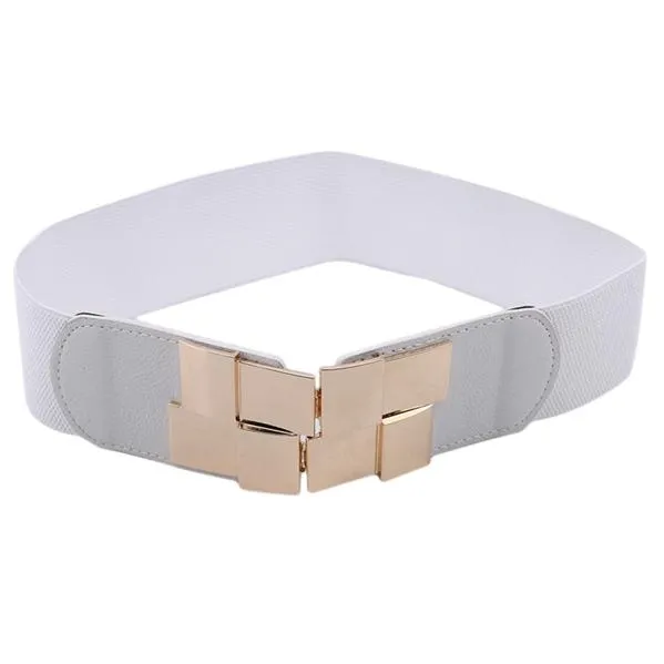 Fashion Elastic Belt Waistband Ultra Wide Adjustable Buckle Girdle Skinny Wide Belt