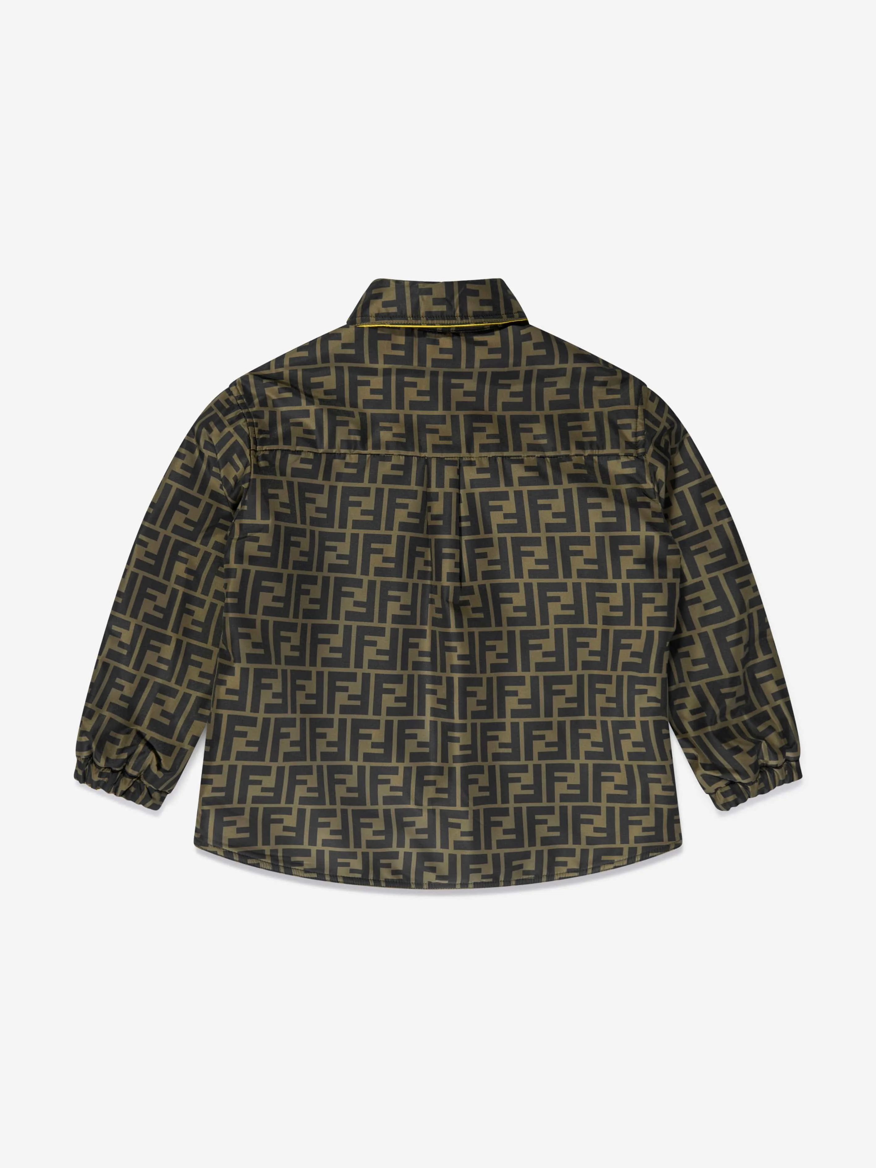 Fendi Kids Reversible FF Logo Shacket in Yellow