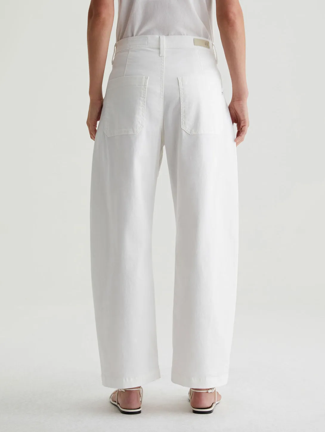 Fiona High Rise Barrel Pant - Powder