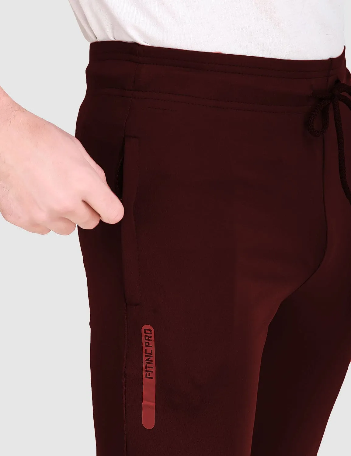 Fitinc Slim Fit Maroon Trackpant for Workout