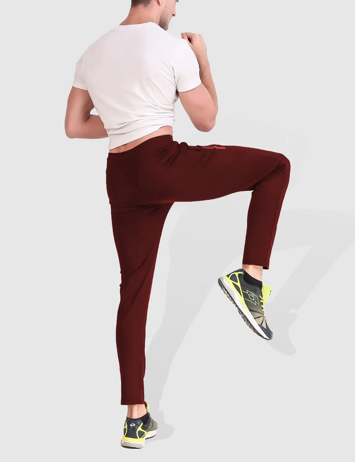 Fitinc Slim Fit Maroon Trackpant for Workout