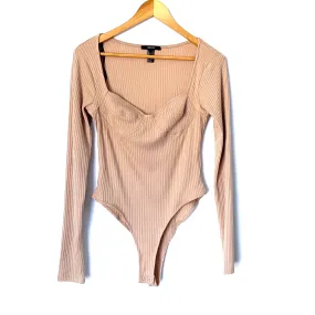 Forever 21 Ribbed Long Sleeve Bodysuit- Size M