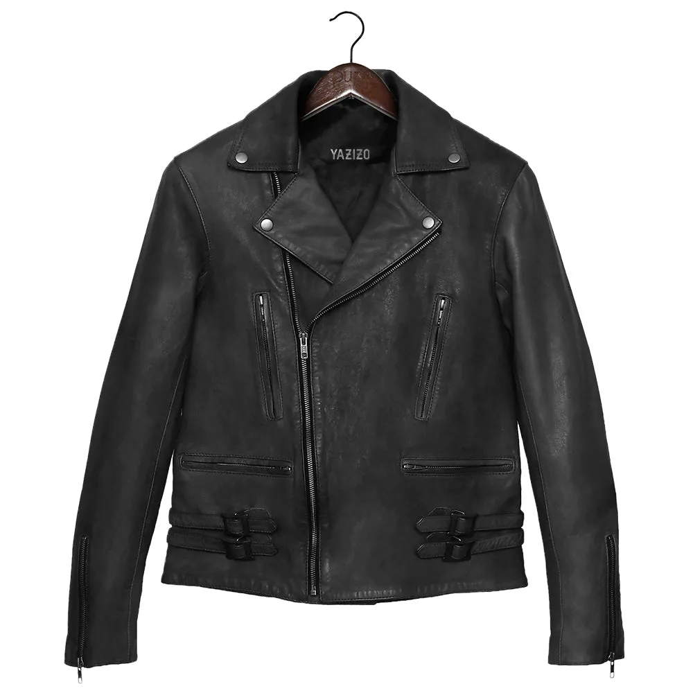 Frisco Motorcycle Easy Rider Black Leather Jacket