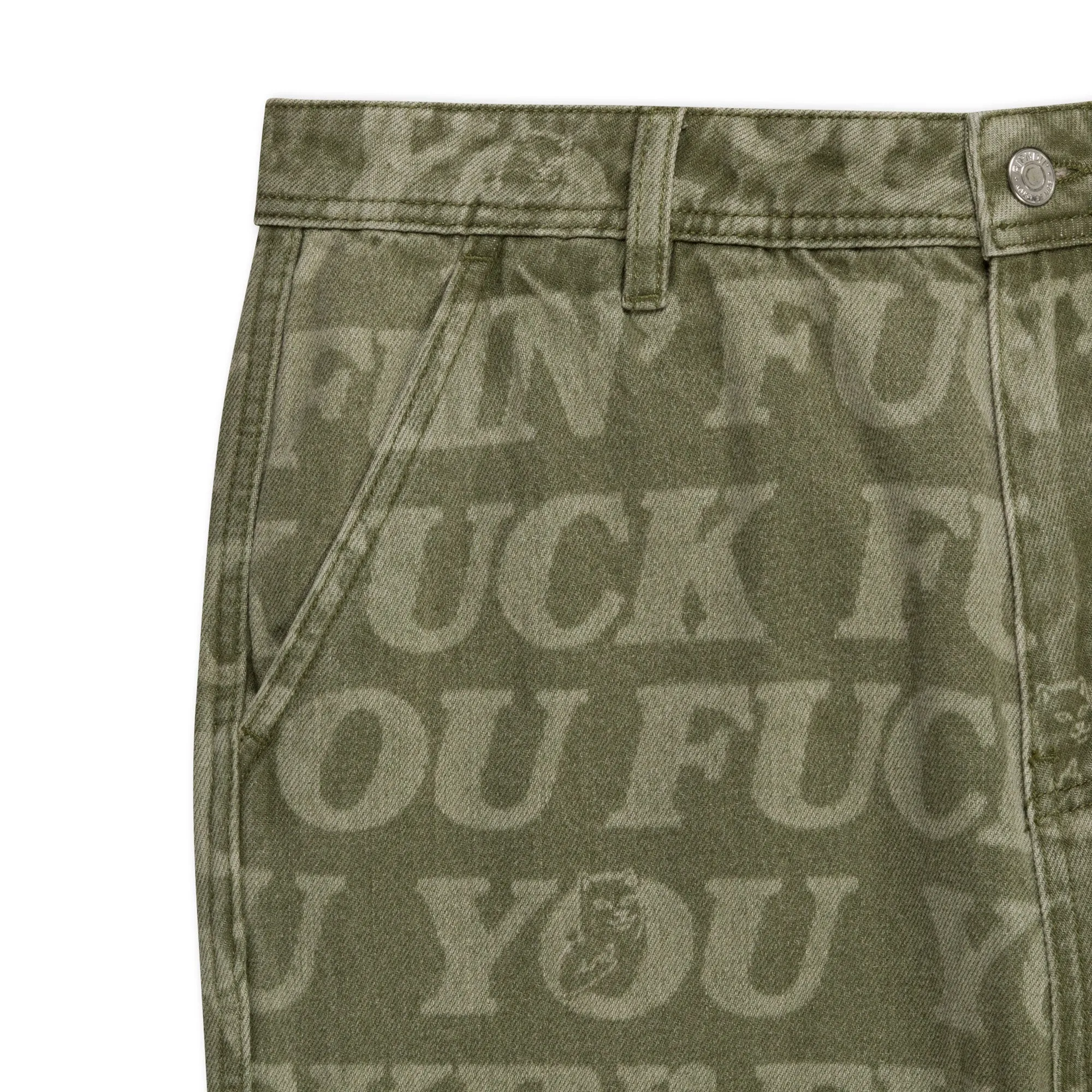 F.U.F.F. Washed Denim Pants (Light Olive Denim)