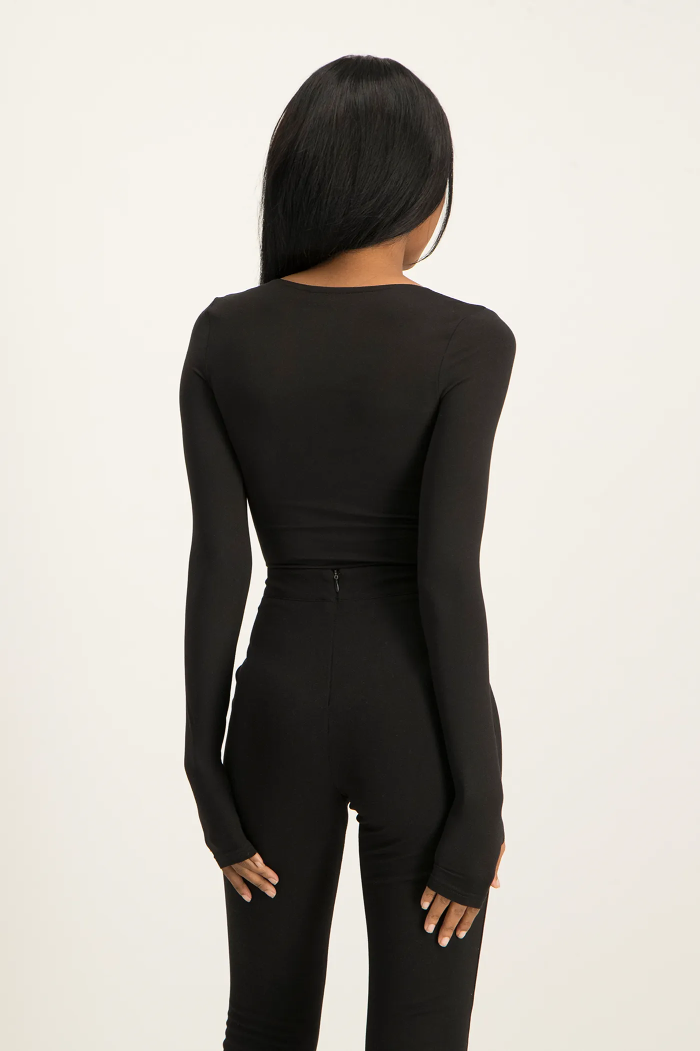 Giana Square Neck Bodysuit - Black