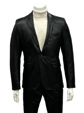 Giovanni Testi 1 Button Peak Lapel suit GTRVL1P-4208 BLACK