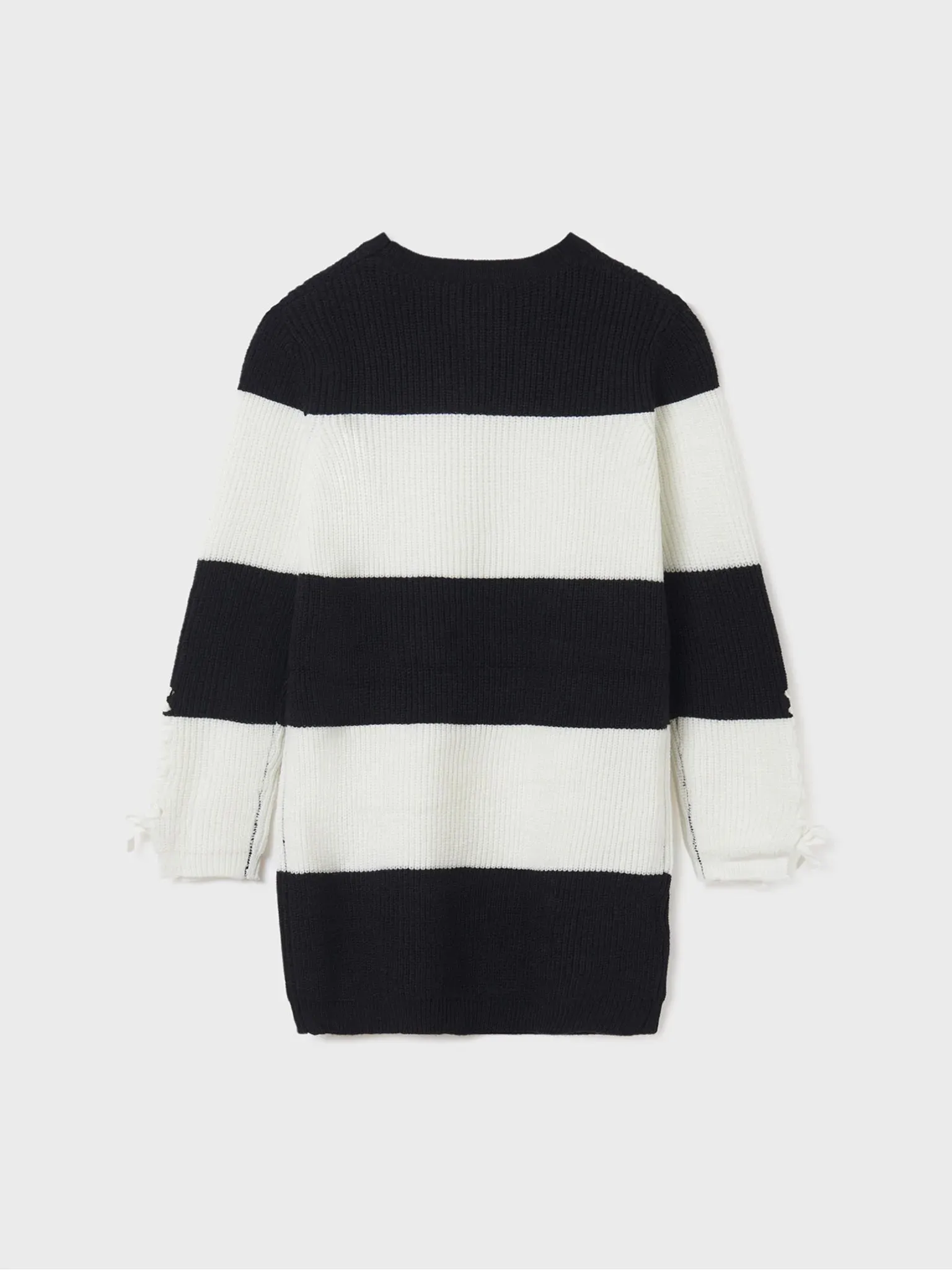 Girls Striped Knit Dress Black & White | Mayoral