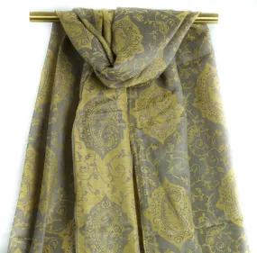 Gold Paisley Pashmina Scarf Bohemian Shawl