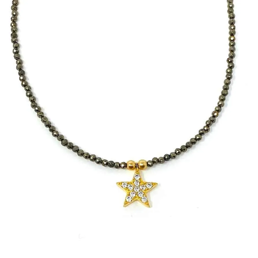 Gold Pyrite Solo Dancer Necklace