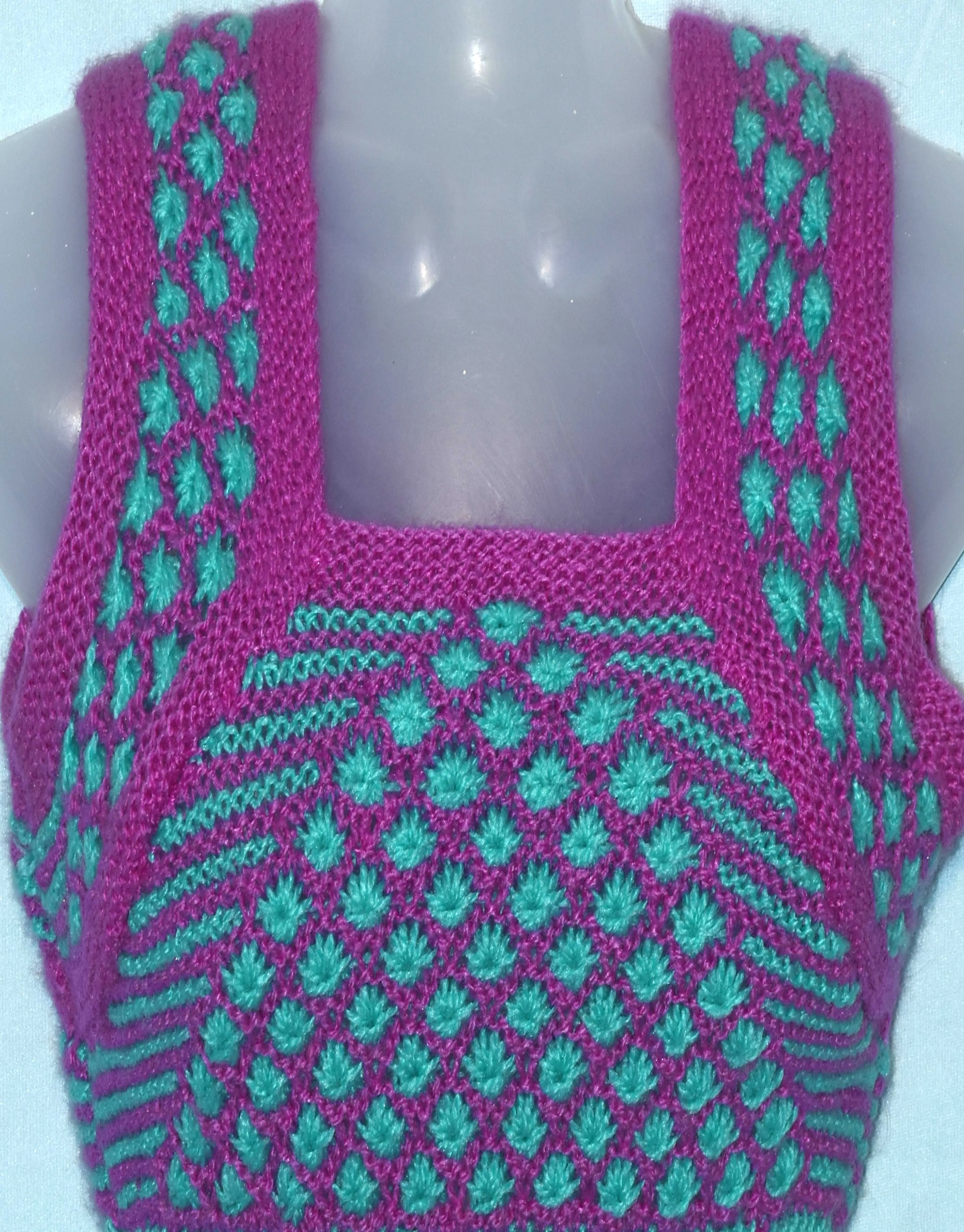 Handmade woolen blouse for women multicolor knitted and free size