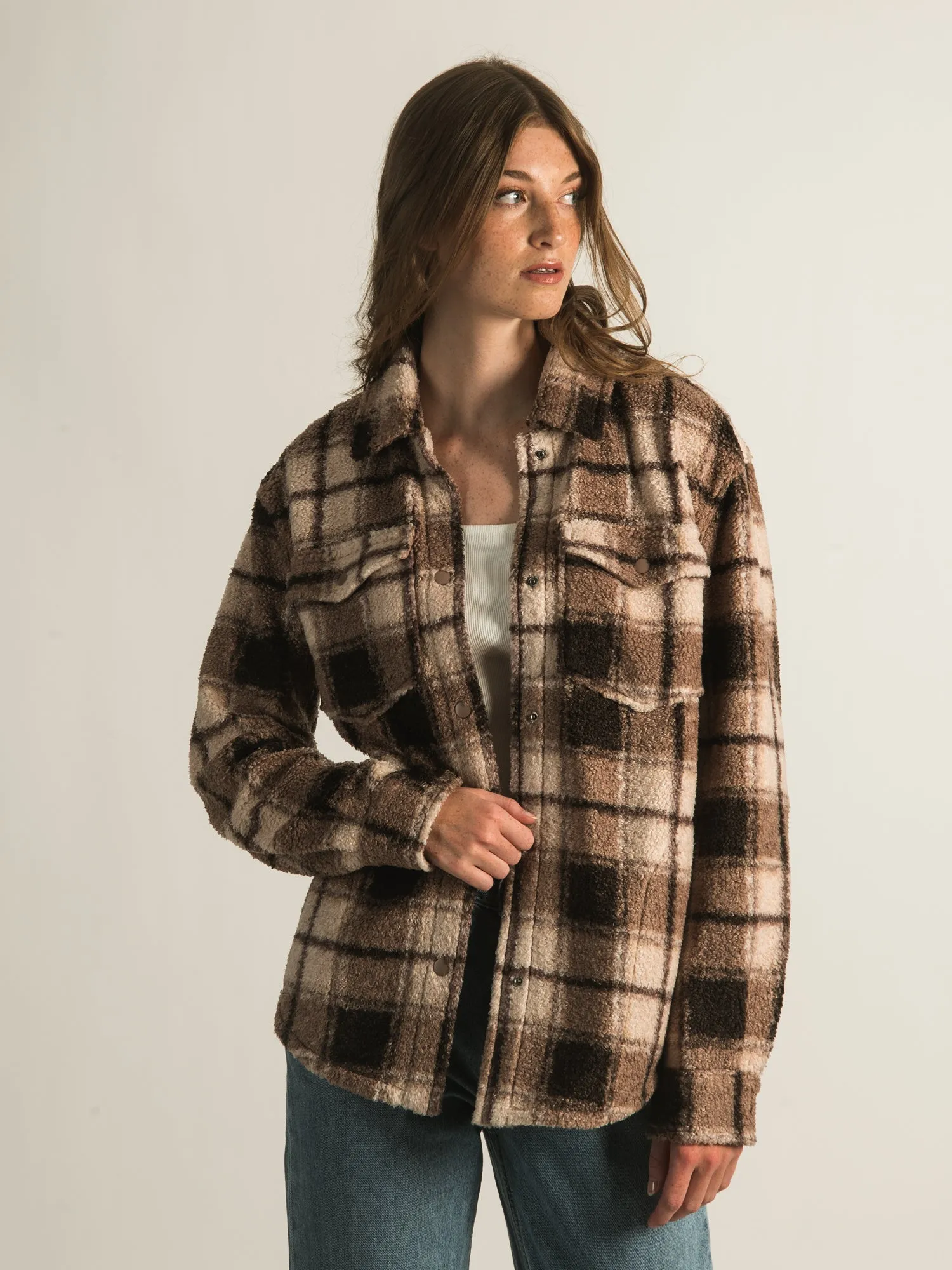 HARLOW PLAID LOOPER SHIRT JACKET - CLEARANCE