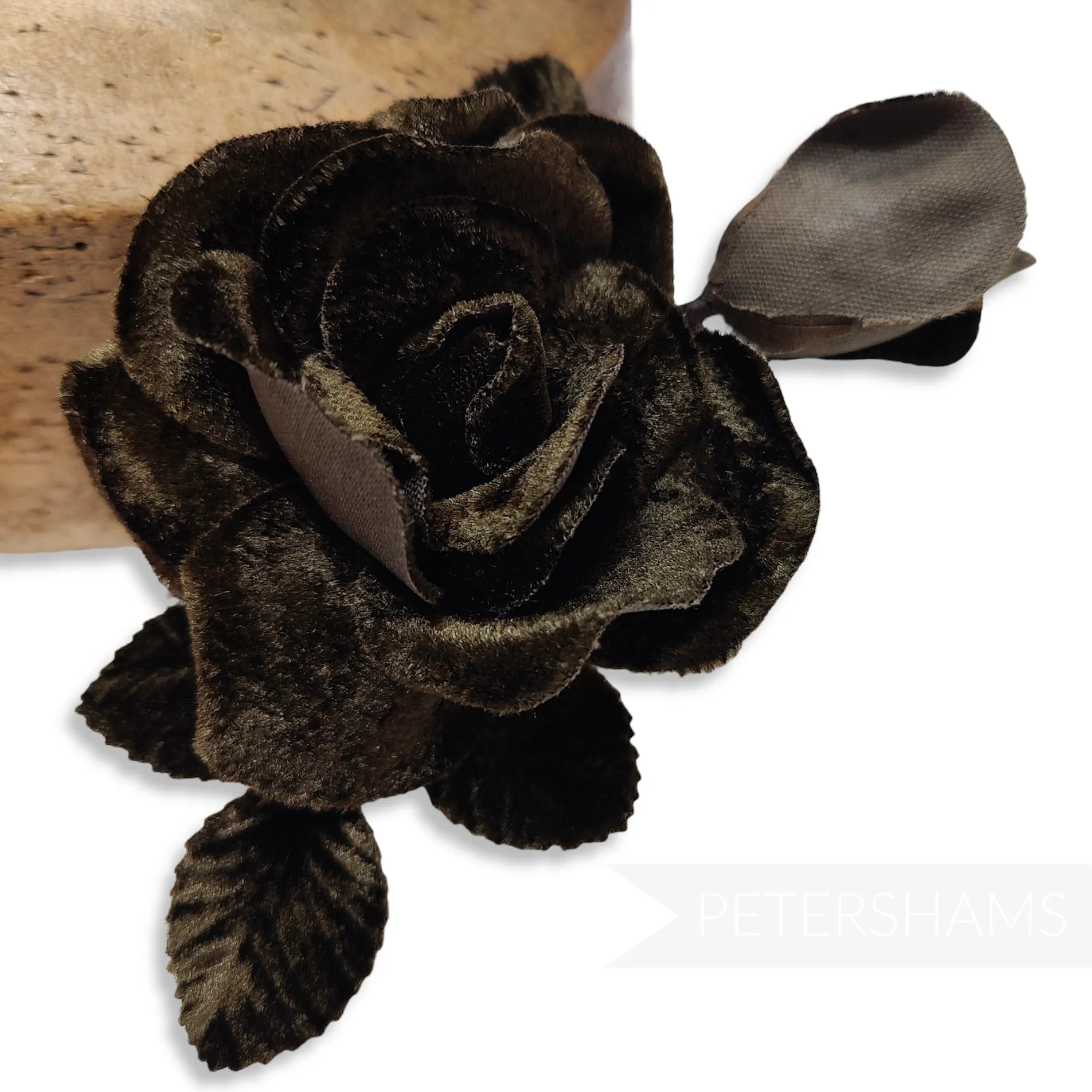 'Harmoni' Velvet Rose Wired Millinery Flower Hat Mount