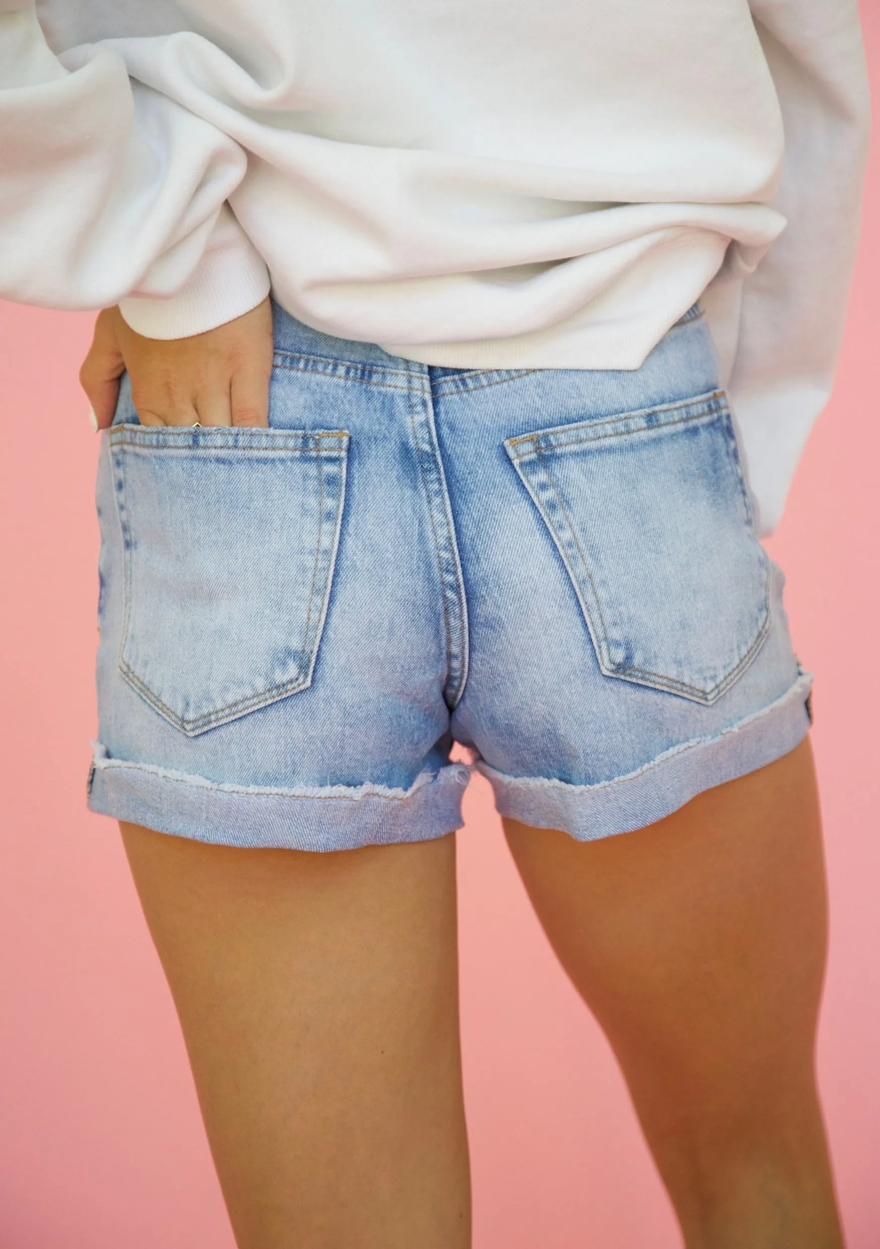 Highway High Rise Cuffed Denim Shorts