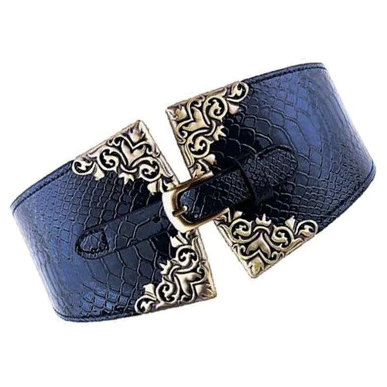 Home Supplies Pin Buckle Women Fashion Elastic Wide Belt Elastic Crocodile Belt