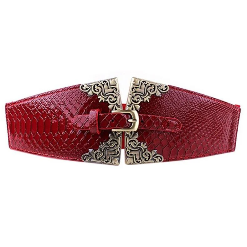 Home Supplies Pin Buckle Women Fashion Elastic Wide Belt Elastic Crocodile Belt