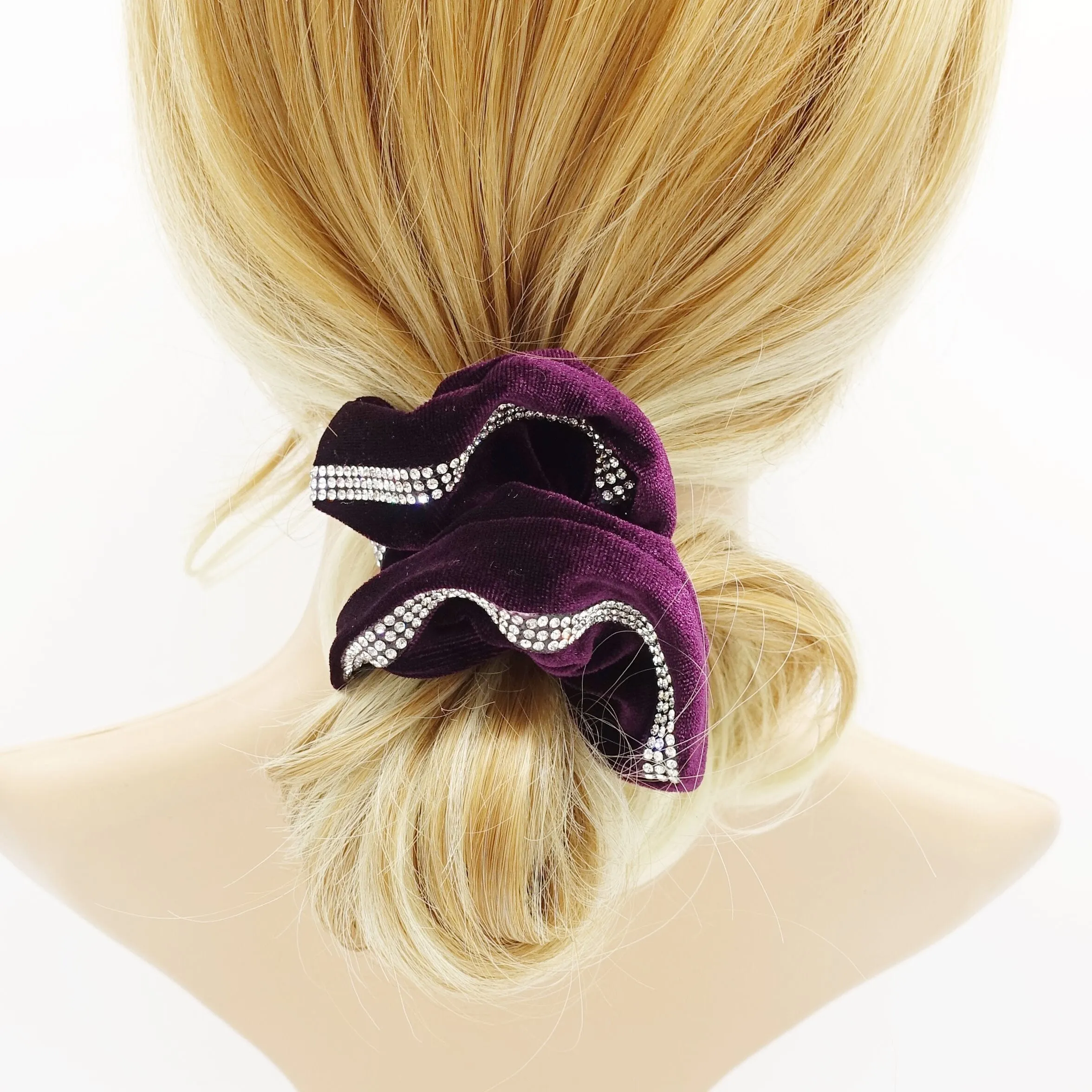 hotfix decorated velvet scrunchies medium scrunchy Fall Winter hair accessory