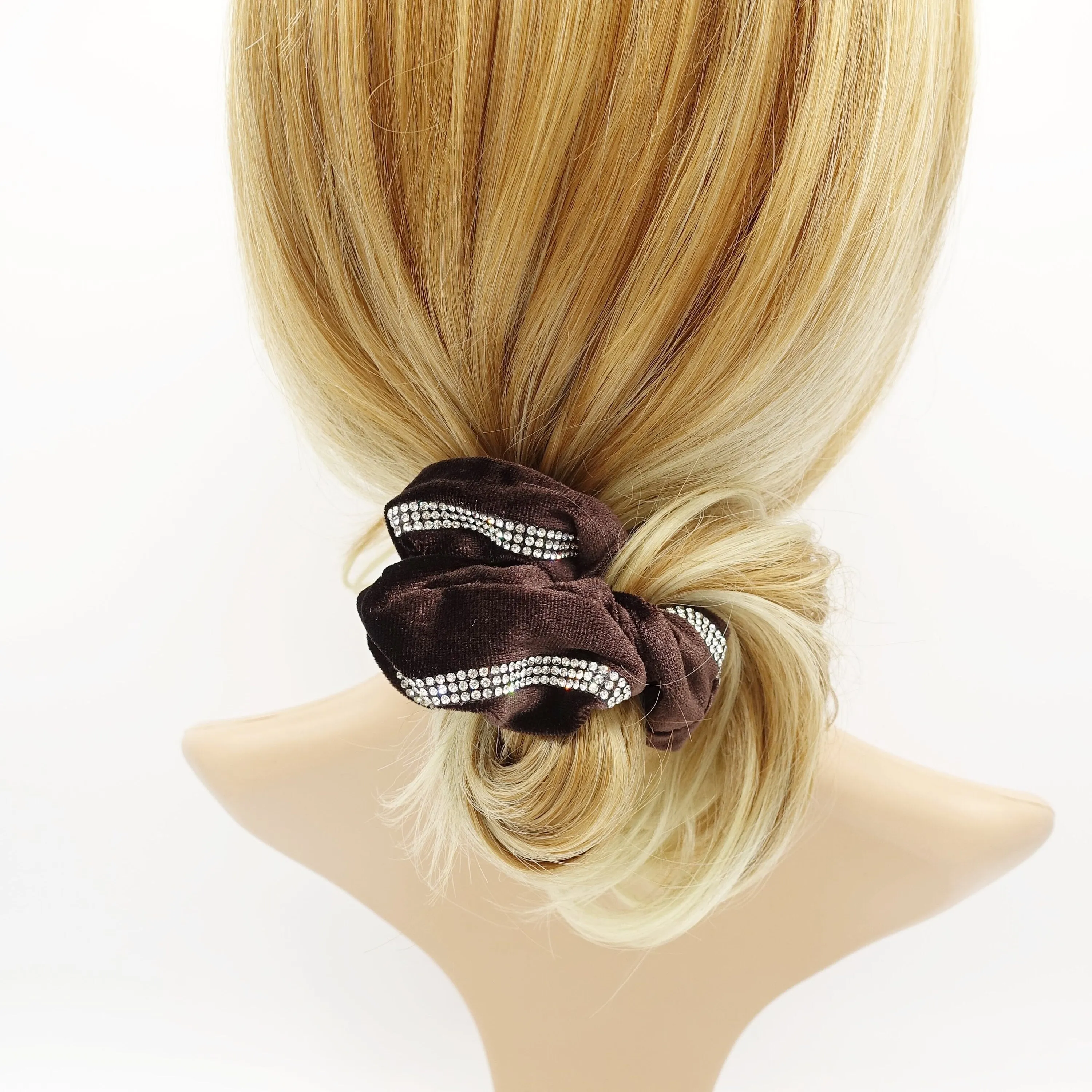 hotfix decorated velvet scrunchies medium scrunchy Fall Winter hair accessory