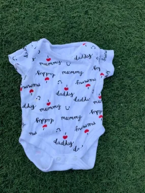 I love mummy white bodysuit 3-12months