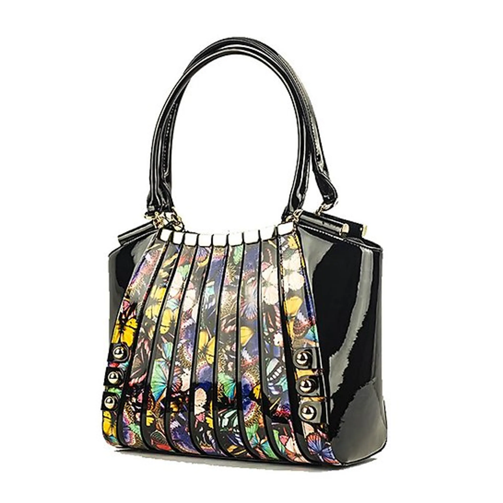 Irina Signature Series II Print-Leather Handbag