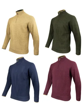 JACK PYKE Ashcombe 100% Lambswool Long Sleeve Zip Knit Jumper Pullover