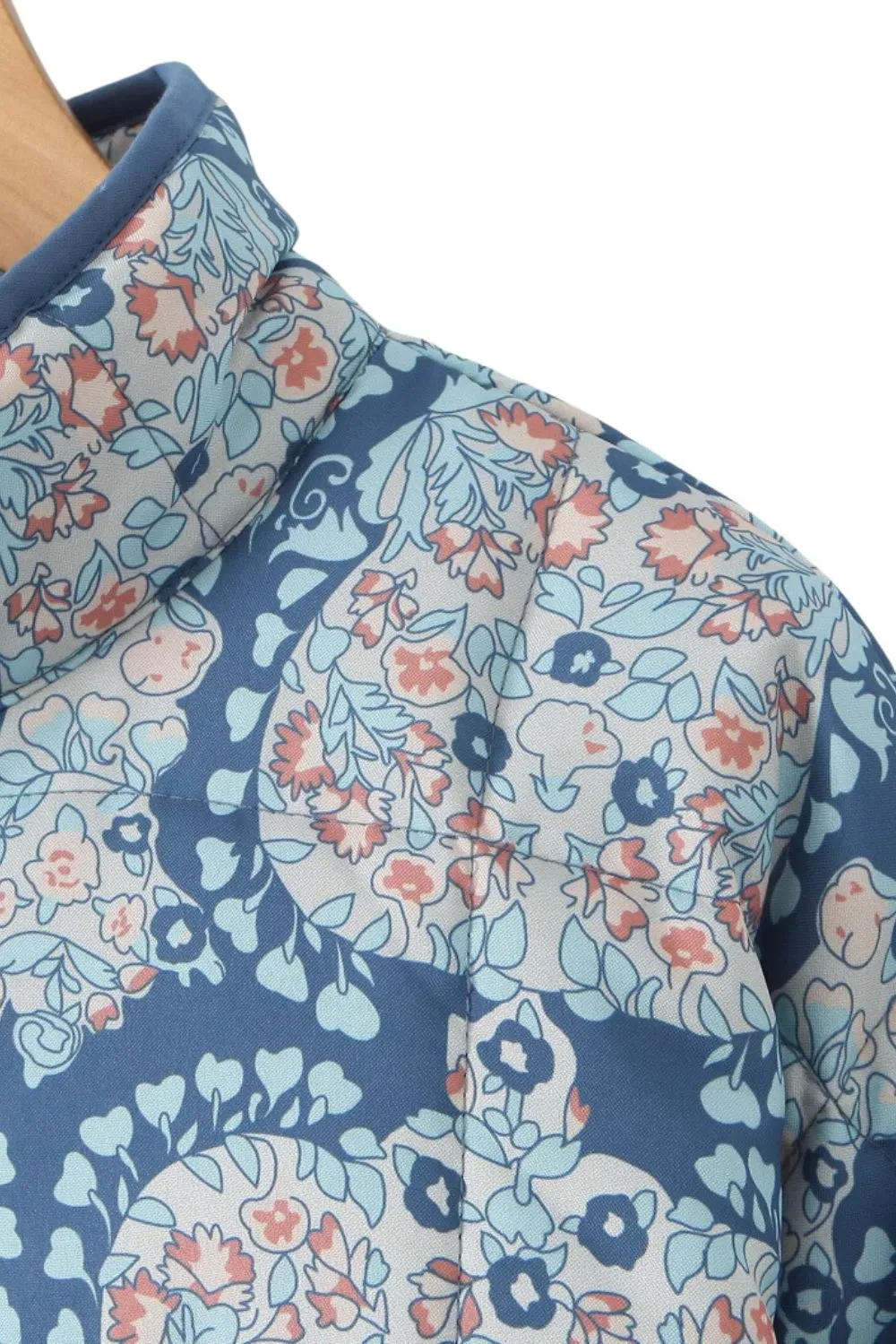 'Jade' Blue Cashew Print Cotton Jacket