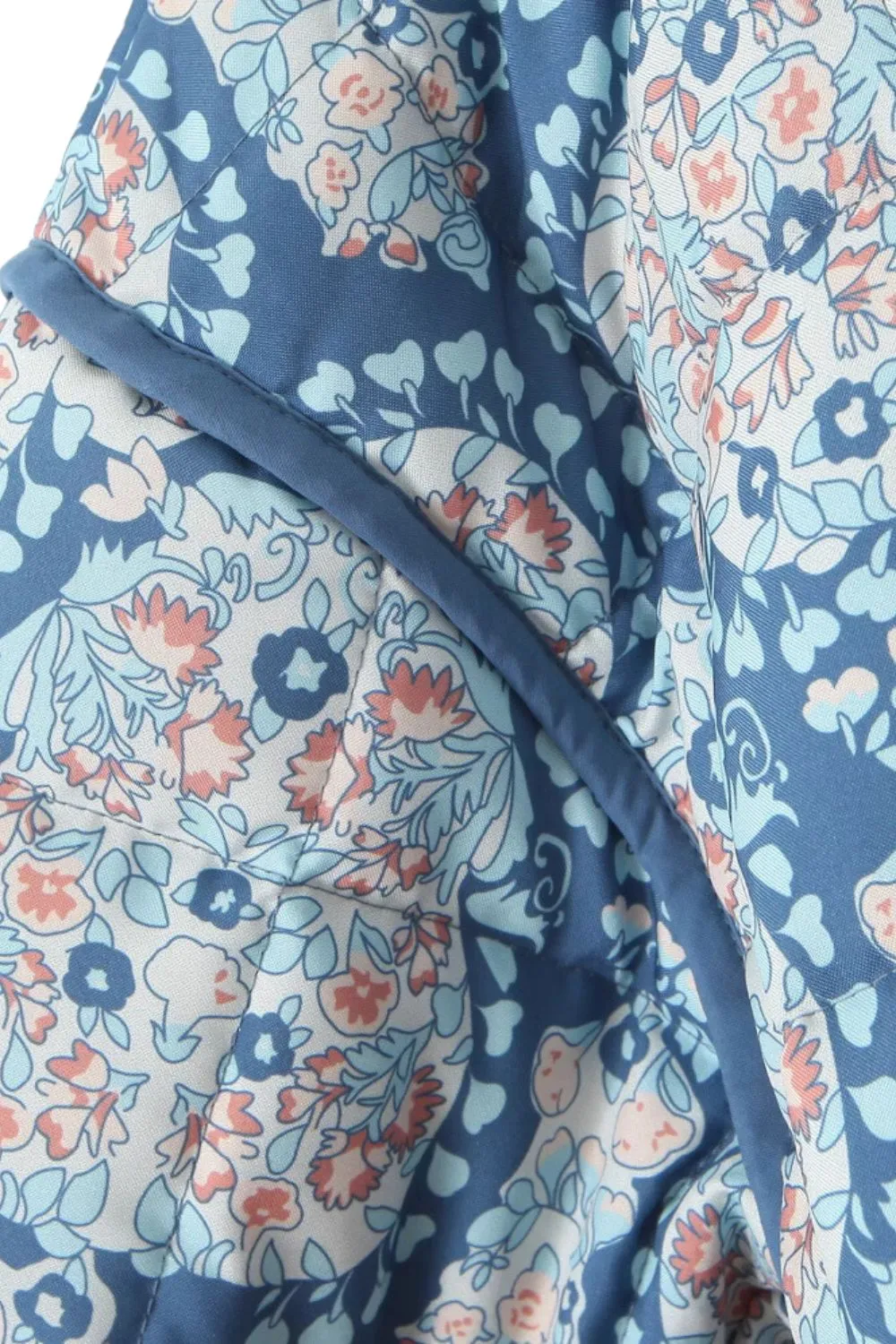 'Jade' Blue Cashew Print Cotton Jacket