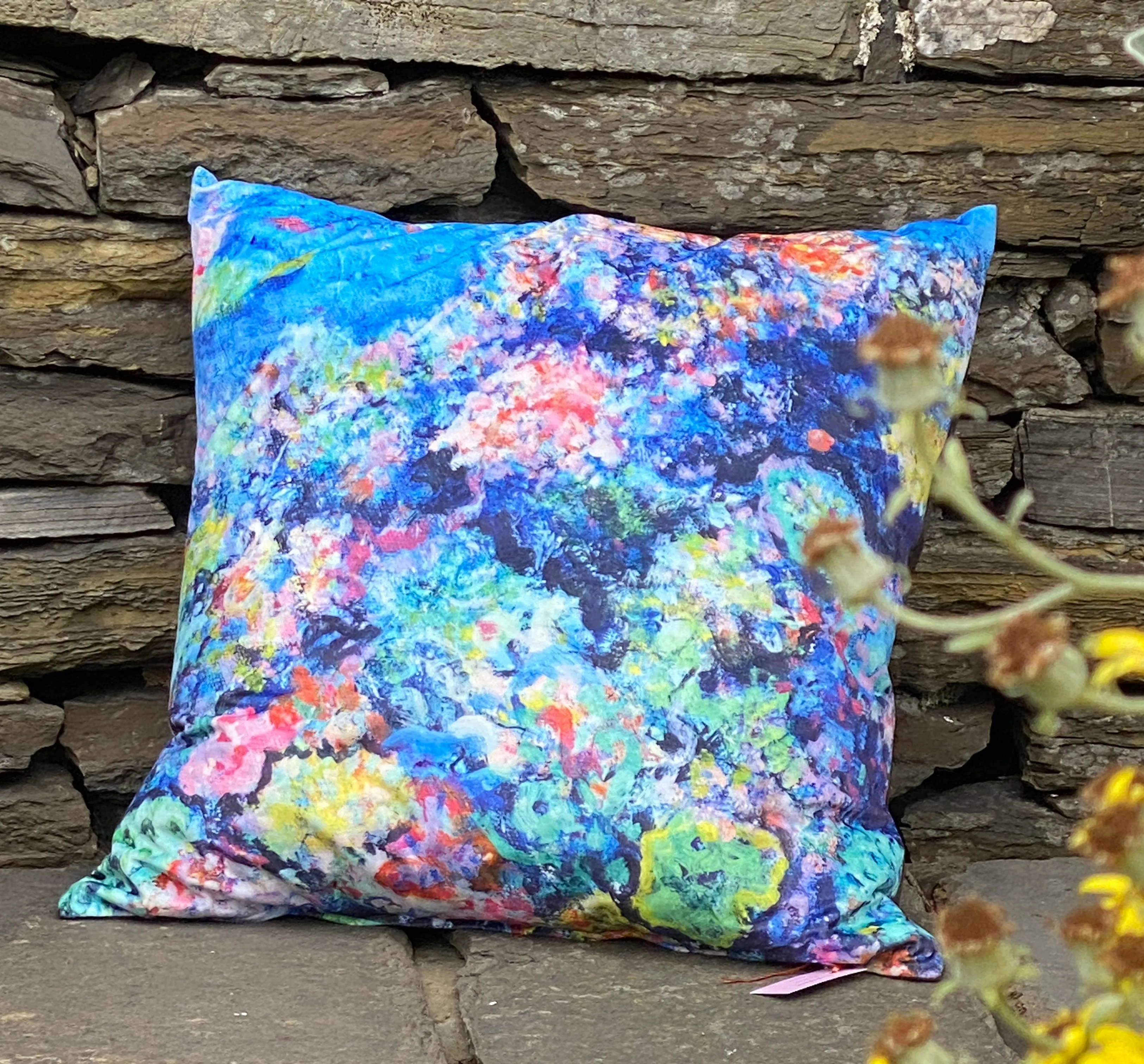 Jane Glue 'Rockpool, Orkney' Velvet Cushion