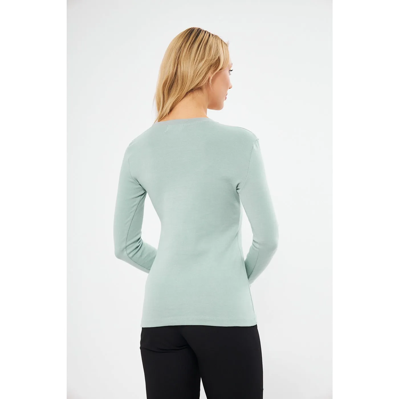 Jet Stream Rib Cross Scoop Neck Top