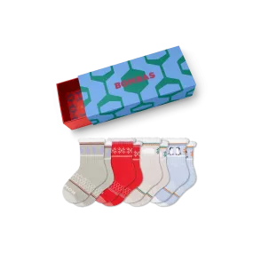 Junior Holiday Calf Sock 4-Pack Gift Box