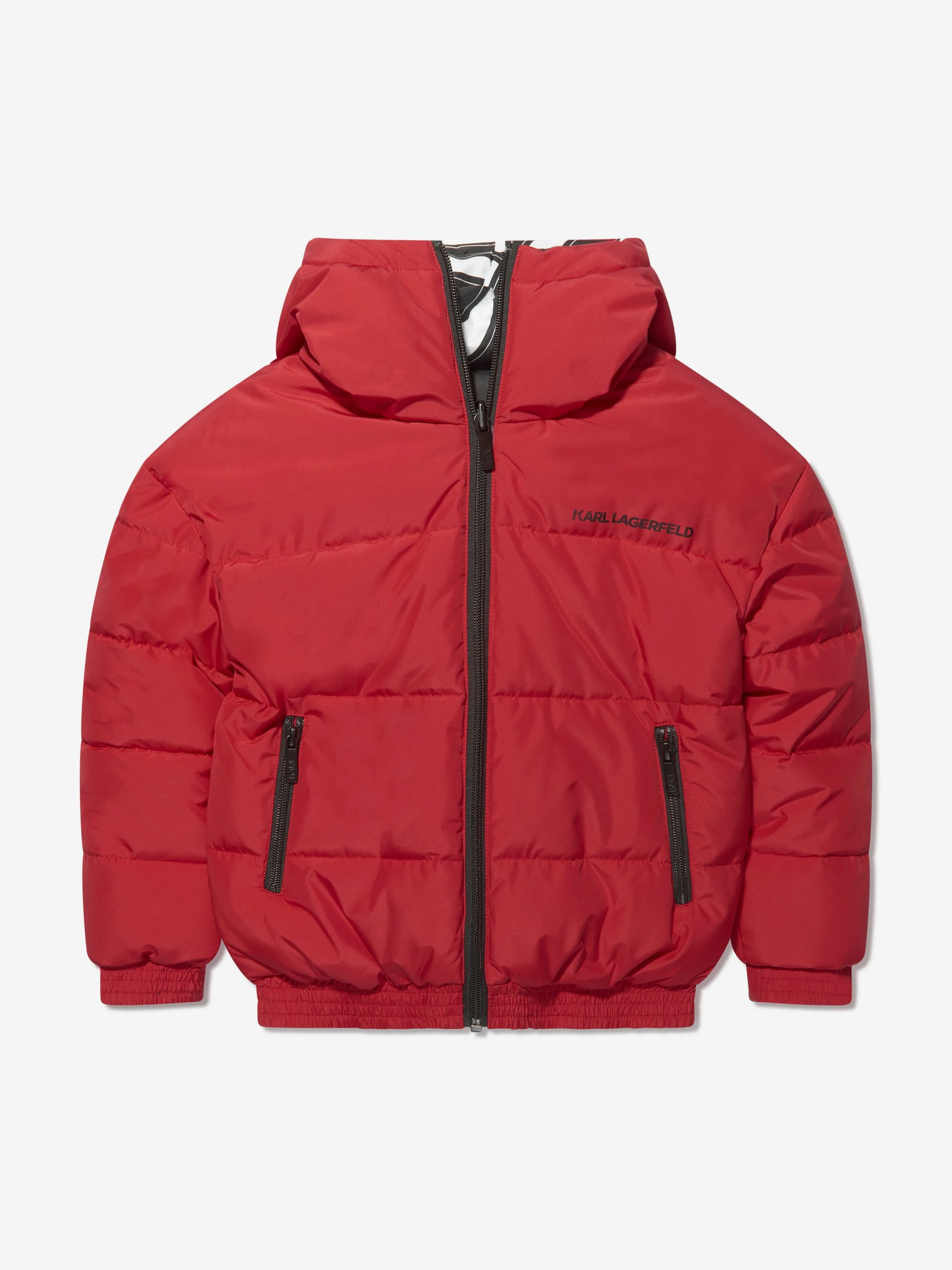 Karl Lagerfeld Boys Reversible Puffer Jacket in Red