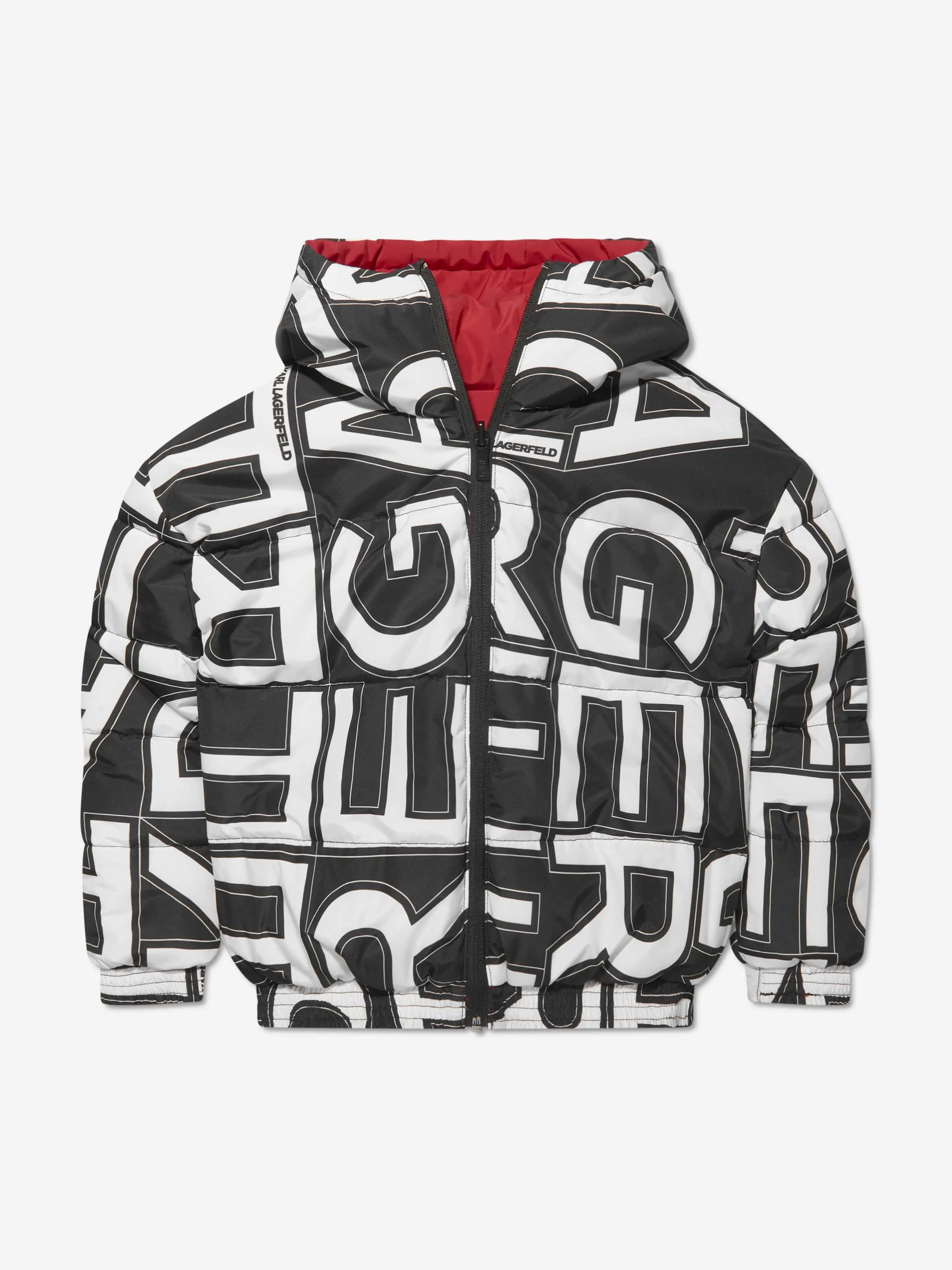 Karl Lagerfeld Boys Reversible Puffer Jacket in Red