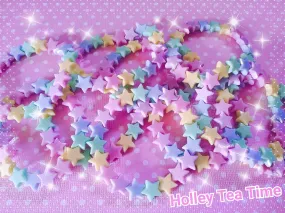 Kawaii fairy kei rainbow pastel star bracelet stretchable, elastic bracelet